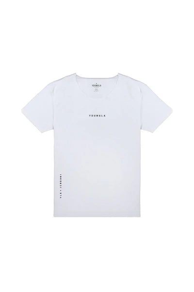 YoungLA 447 Wide Neck White Raw Cut Tee